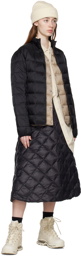 TAION Black Quilted Down Skirt