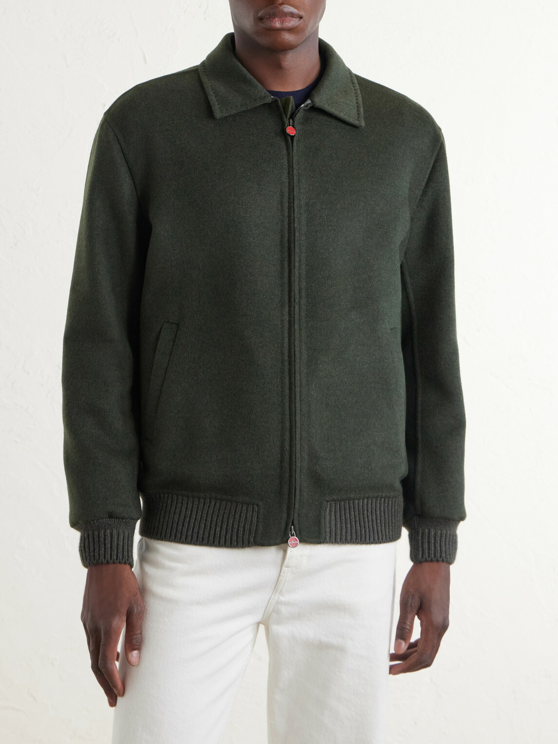 Kiton - Brushed Wool and Cashmere-Blend Blouson Jacket - Green