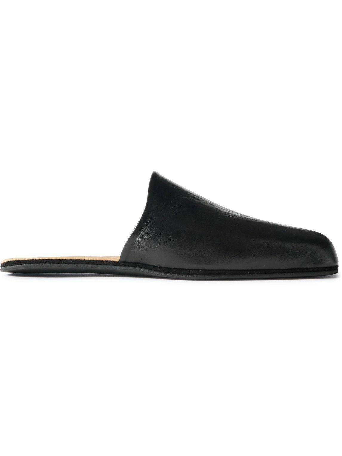 【関税&送料込】Our Legacy Black Leather Slippers Our Legacy Black & Silver Cab Slippers Our Legacy
