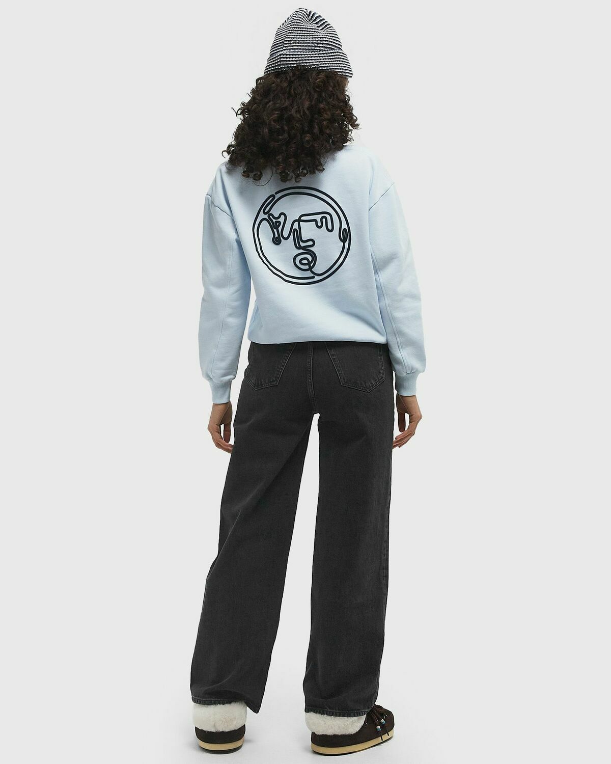 ØLÅF NOSTALGIA FACE CREWNECK Blue Womens Sweatshirt