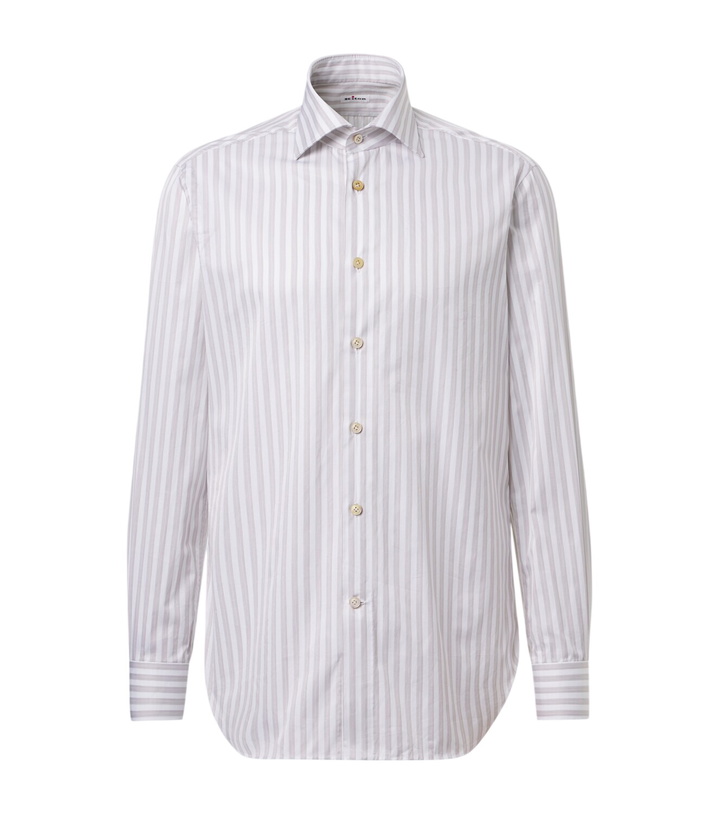 Photo: Kiton Striped cotton poplin shirt