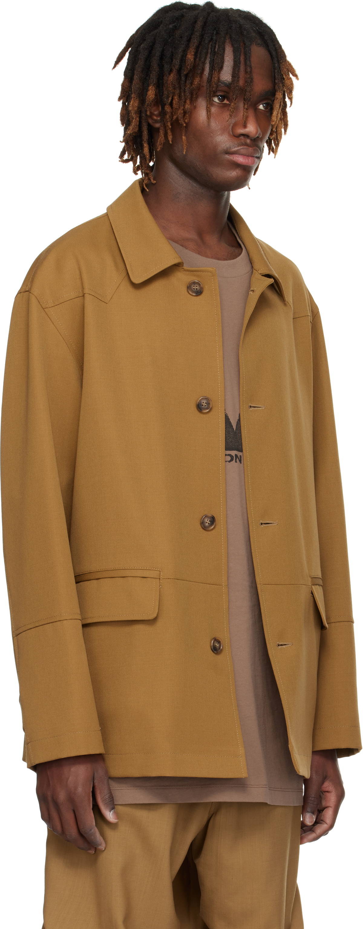 MM6 Maison Margiela Tan Gabardine Jacket MM6 Maison Margiela