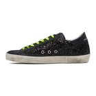 Golden Goose Black and Silver Glitter Superstar Sneakers