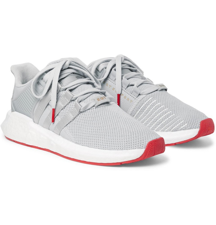 Photo: adidas Originals - EQT Support 93/17 Stretch-Knit Sneakers - Men - Gray