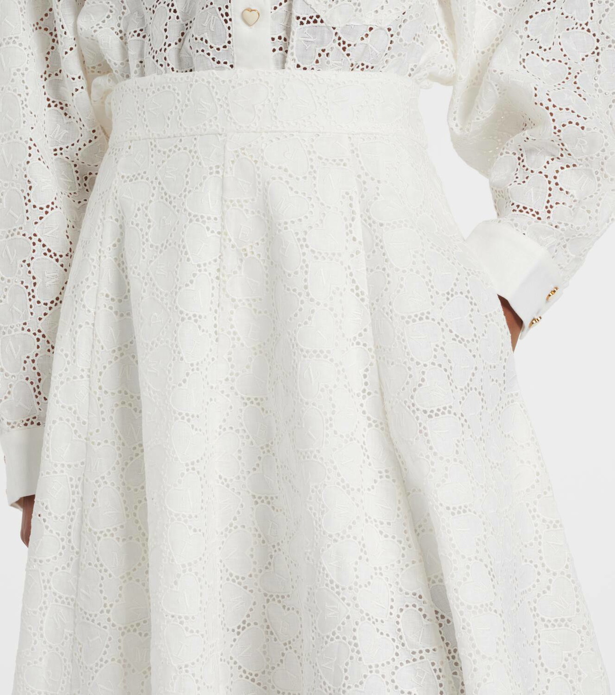 【Zimmermann】Crush Embroidered linen midi skirt Zimmermann Crush Embroidered linen midi skirt Zimmermann