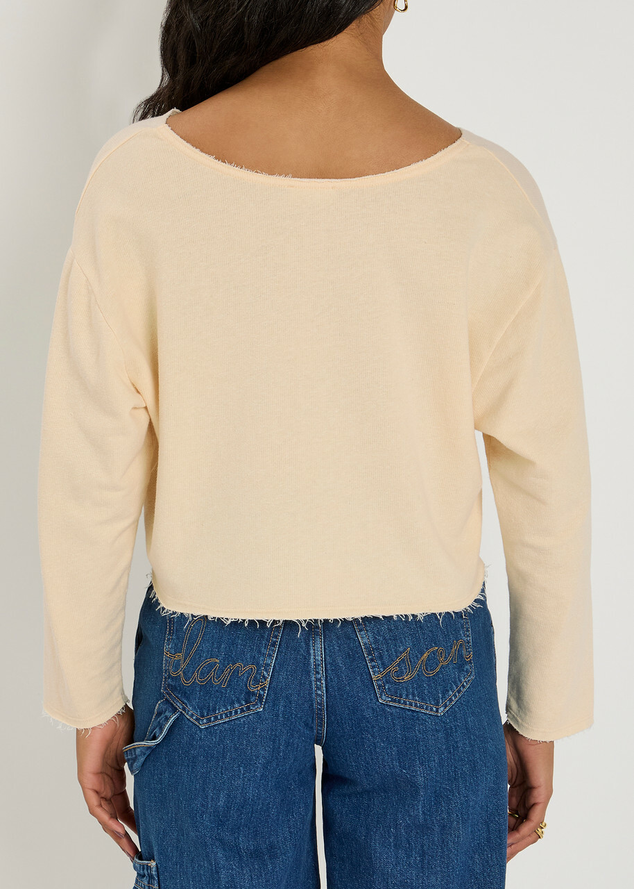 American Vintage Ofybow Cotton-blend Sweatshirt Cream