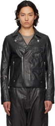 Rick Owens Black Hollywood Bauhaus Stooges Leather Jacket