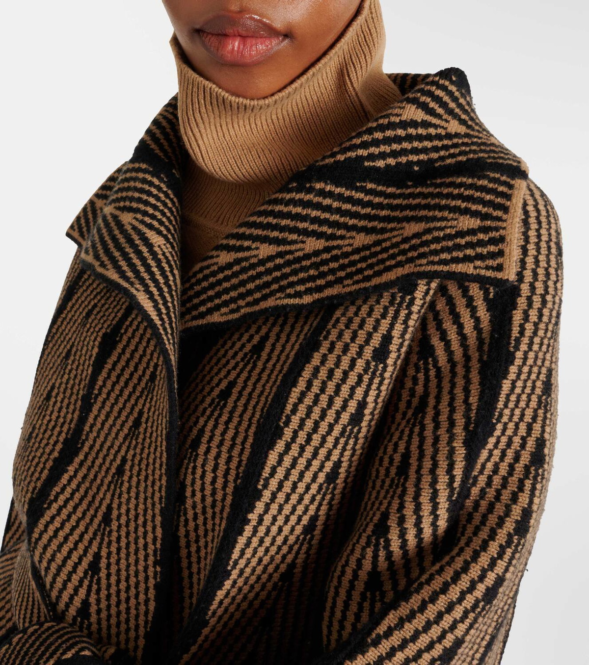 Joseph Chevron wool jacquard wrap cardigan Joseph