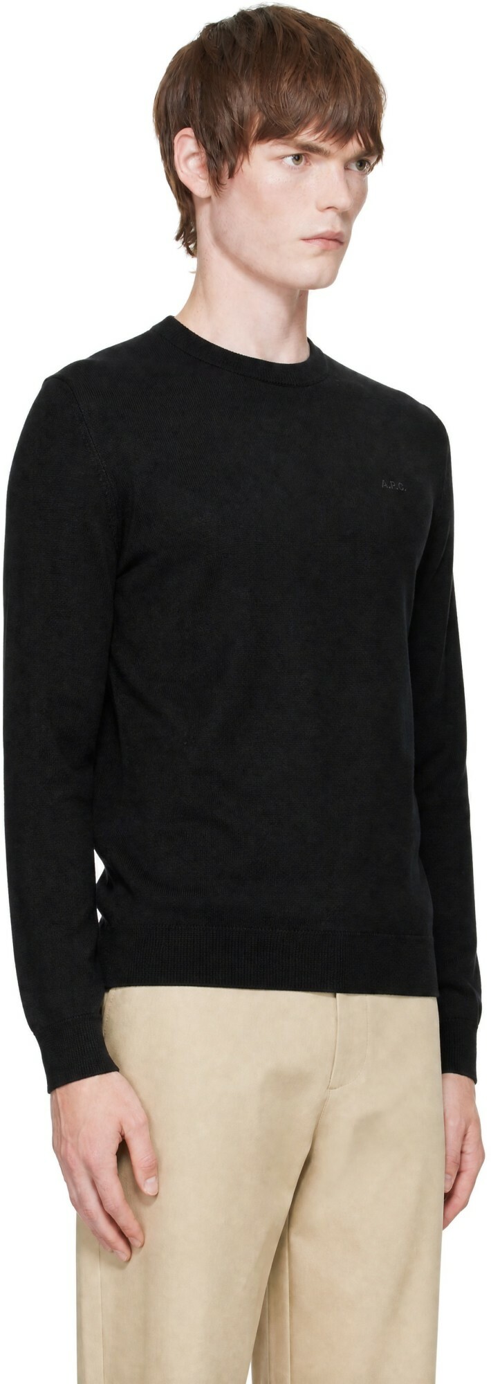 A.P.C. Black Matt Logo Sweater