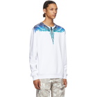 Marcelo Burlon County of Milan White and Blue Wings Sweatshirt