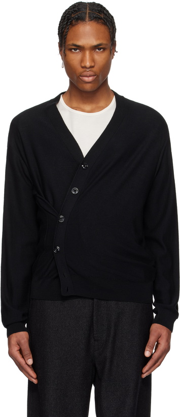 Photo: LEMAIRE Black Relaxed Twisted Cardigan