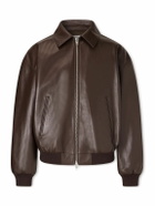 CELINE - Leather Blouson Jacket - Brown