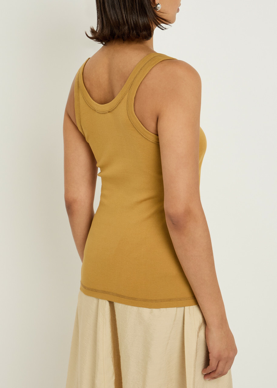 Lemaire Ribbed Cotton Tank top Camel
