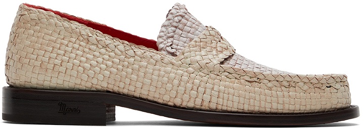 Photo: Marni Off-White Woven Leather Loafers