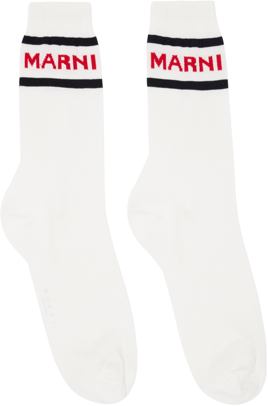 Photo: Marni White Logo Cuffs Socks