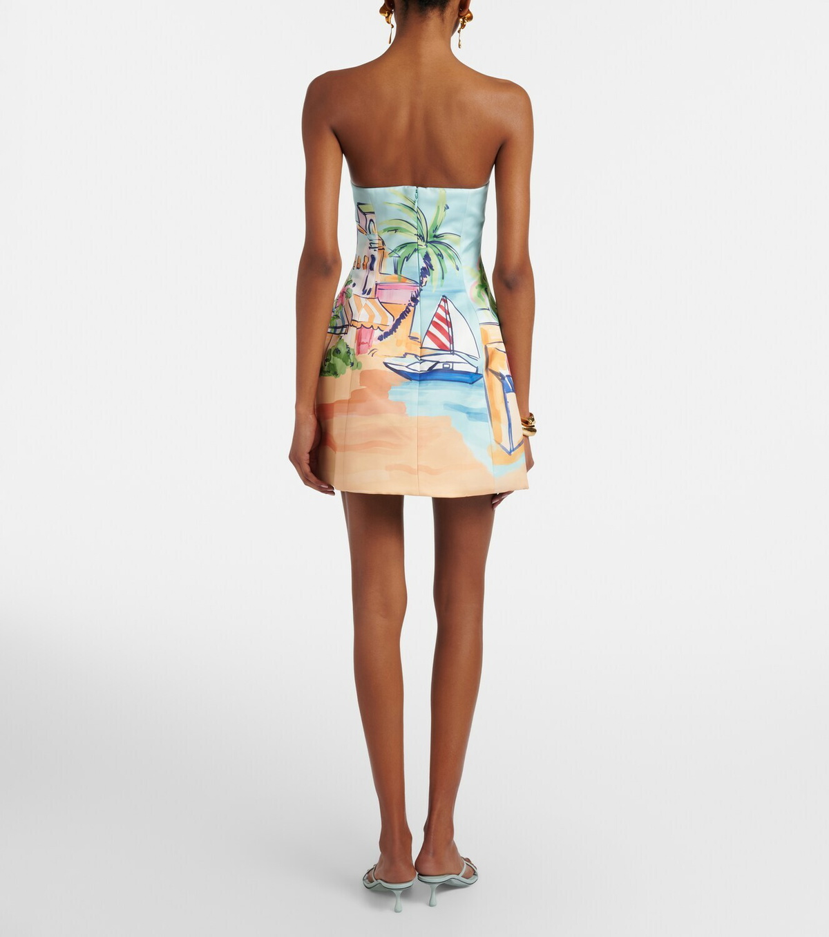 Leo Lin Printed bustier dress