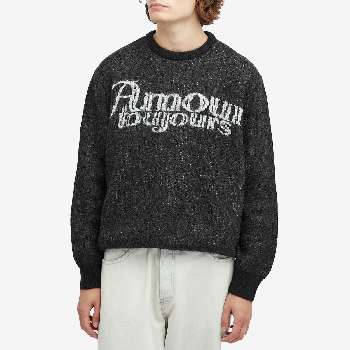 Carne Bollente Men's Mon Amour Toujours Crew Knit in Black Carne