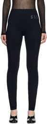 MM6 Maison Margiela Black Studded Leggings