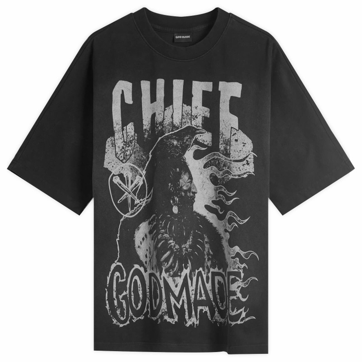 Photo: God Made Men's Chief T-Shirt in Washed Black