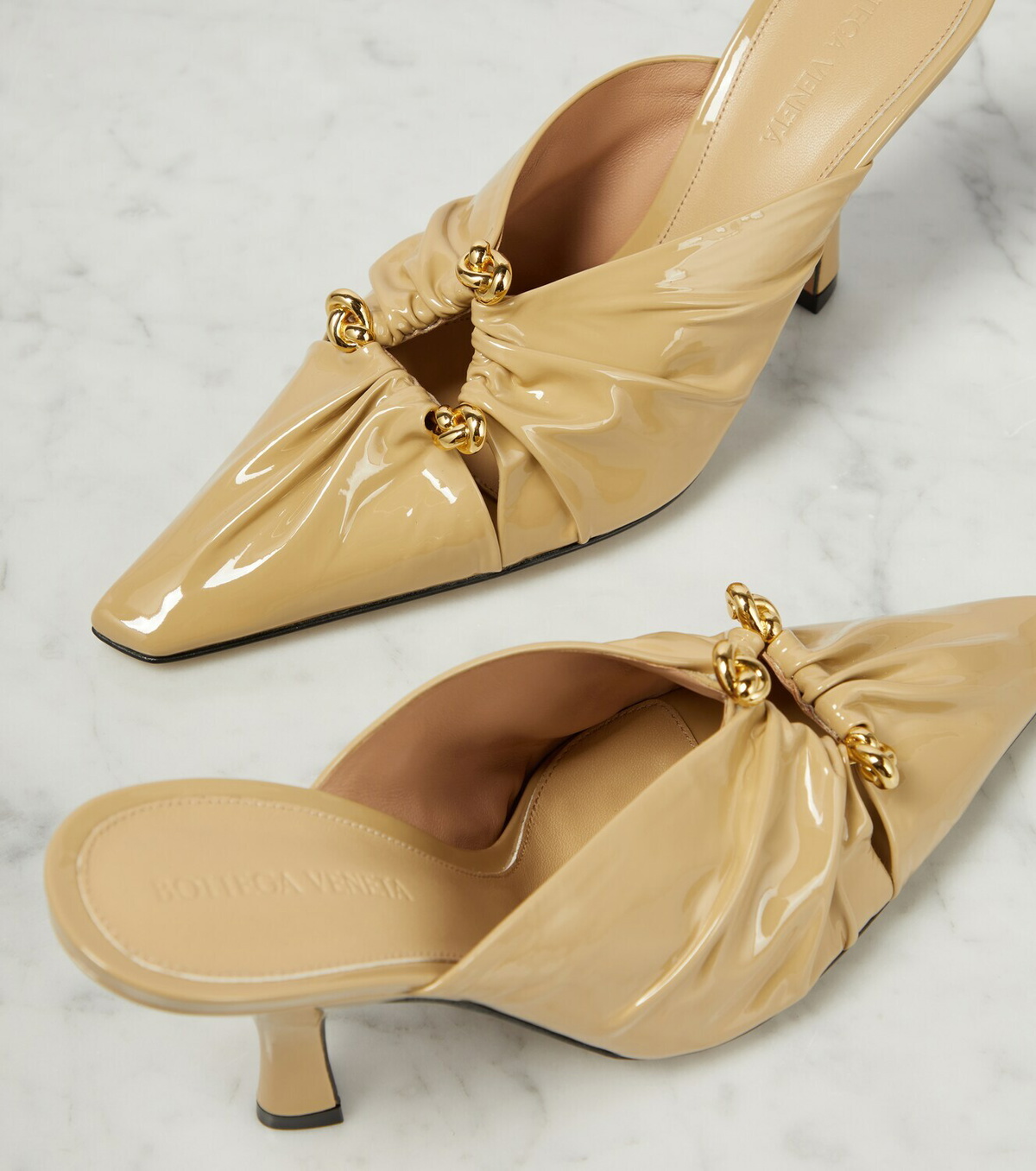 Bottega Veneta Bunnie patent leather mules Bottega Veneta
