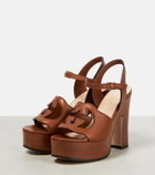 Gucci - Interlocking G leather platform sandals