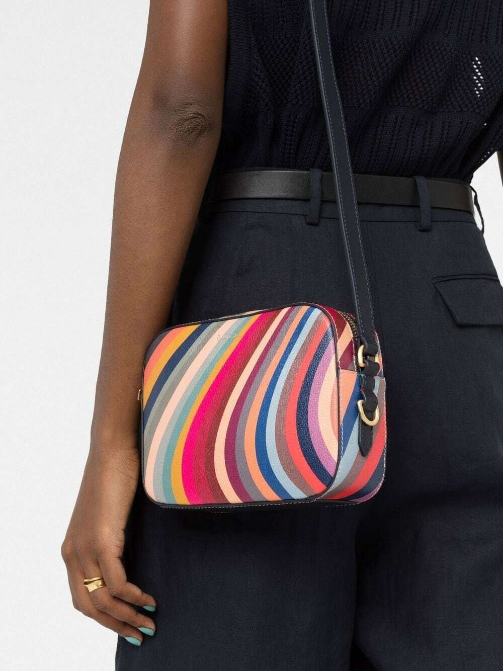 Paul Smith - 'Swirl' Print Small Leather Bucket Bag - Multi