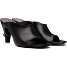 Versace Black Giulietta Leather Mule Heeled Sandals