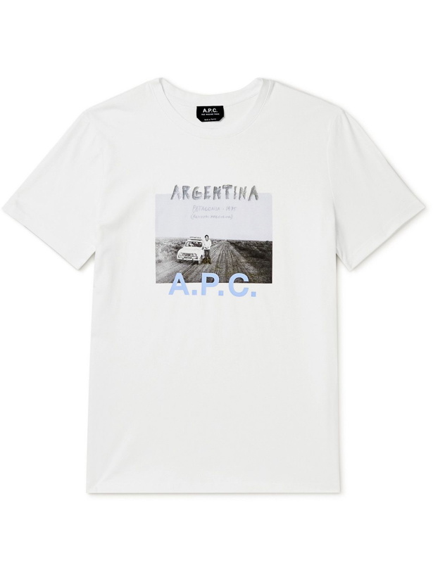 Photo: A.P.C. - Lucien Printed Cotton-Jersey T-Shirt - White