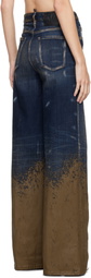 Dsquared2 Blue & Brown Traveller Jeans