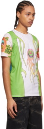 Chopova Lowena Green Flame Smiley T-Shirt