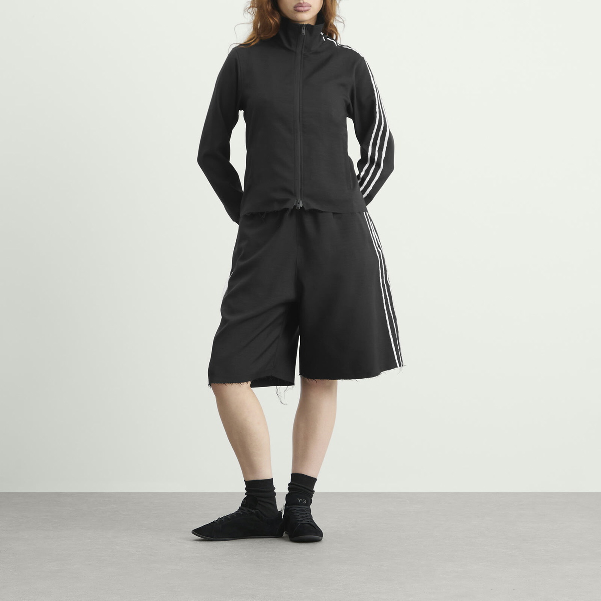 Y-3 Women's 3-Stripe Shorts in Black