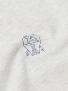 Brunello Cucinelli - Logo-Print Cotton-Jersey T-Shirt - Gray