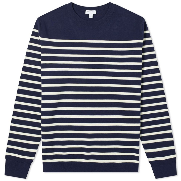 Photo: Sunspel Stripe Merino Crew Sweat