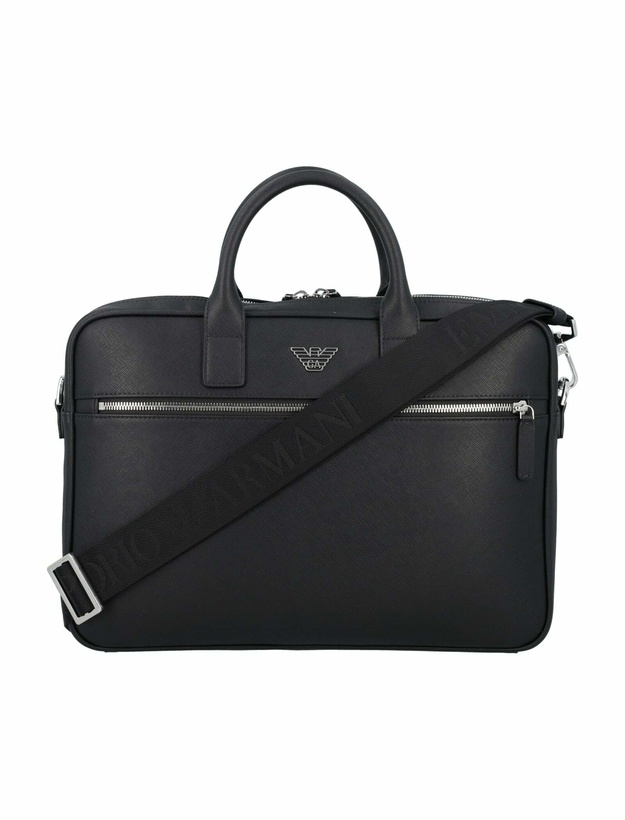 Photo: Emporio Armani Logo Plaque Zipped Laptop Case