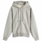 Auralee Women's Soft Sweat Zip Parka Jacket in Top Gray