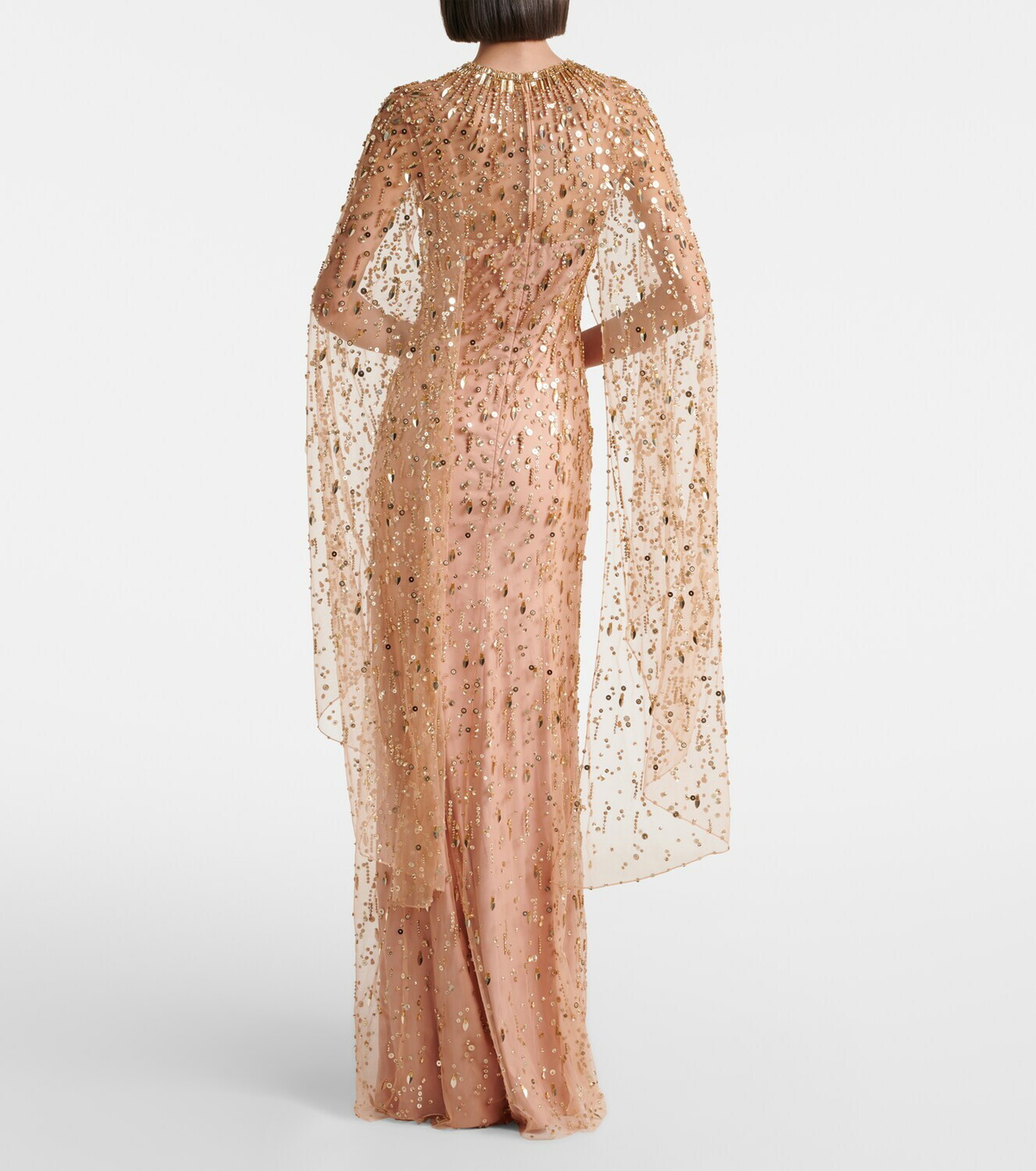 Jenny Packham Hestia embellished caped gown