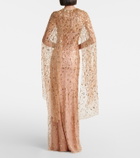 Jenny Packham Hestia embellished caped gown