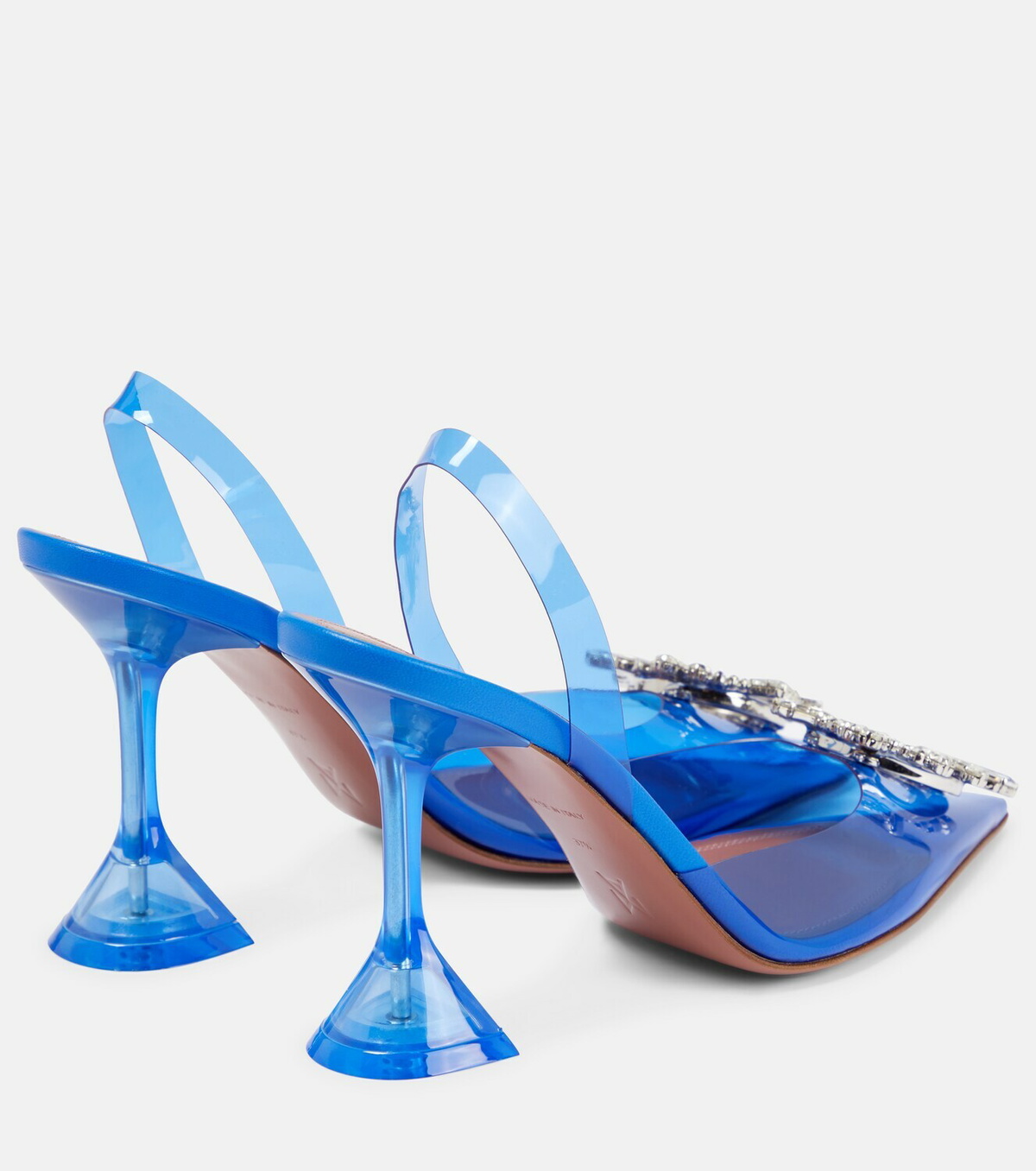Amina Muaddi - Begum embellished PVC slingback pumps