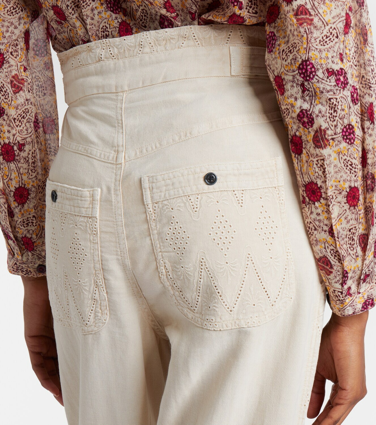 Marant Etoile Kylea broderie anglaise straight jeans