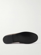 CELINE - Logo-Embellished Snake-Effect Leather Penny Loafers - Brown