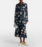 Erdem Belted floral shirt dress