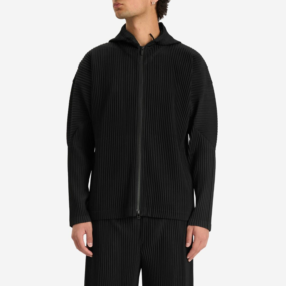 【希少】HOMME PLISSE ISSEY MIYAKEジップアップアウター Homme Plissé Issey Miyake Men's Pleated Zip Jacket in Black