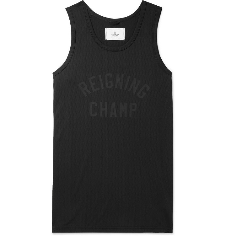 Photo: Reigning Champ - Logo-Print Tech-Mesh Tank Top - Black