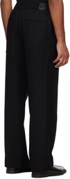 Solid Homme Black Pinched Seam Trousers