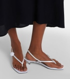 Toteme Floral-appliqué satin slingback sandals