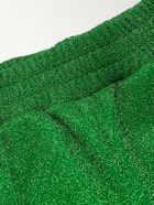 Palm Angels - Slim-Fit Striped Logo-Embroidered Lurex Track Pants - Green