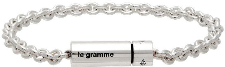 Photo: Le Gramme Silver Polished 'Le 3 Grammes' Capsule Necklace
