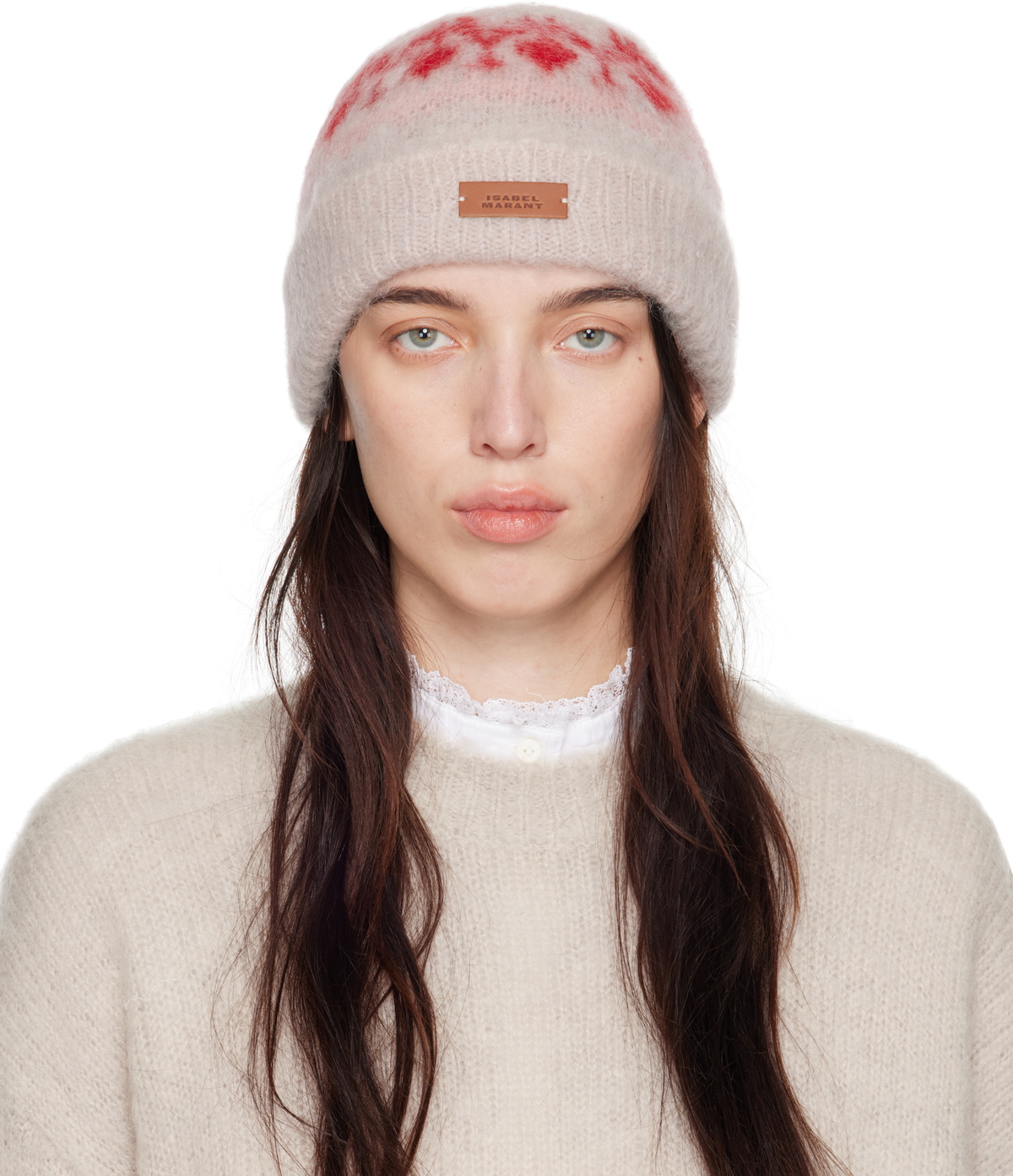 Isabel Marant Beige & Pink Darana Beanie
