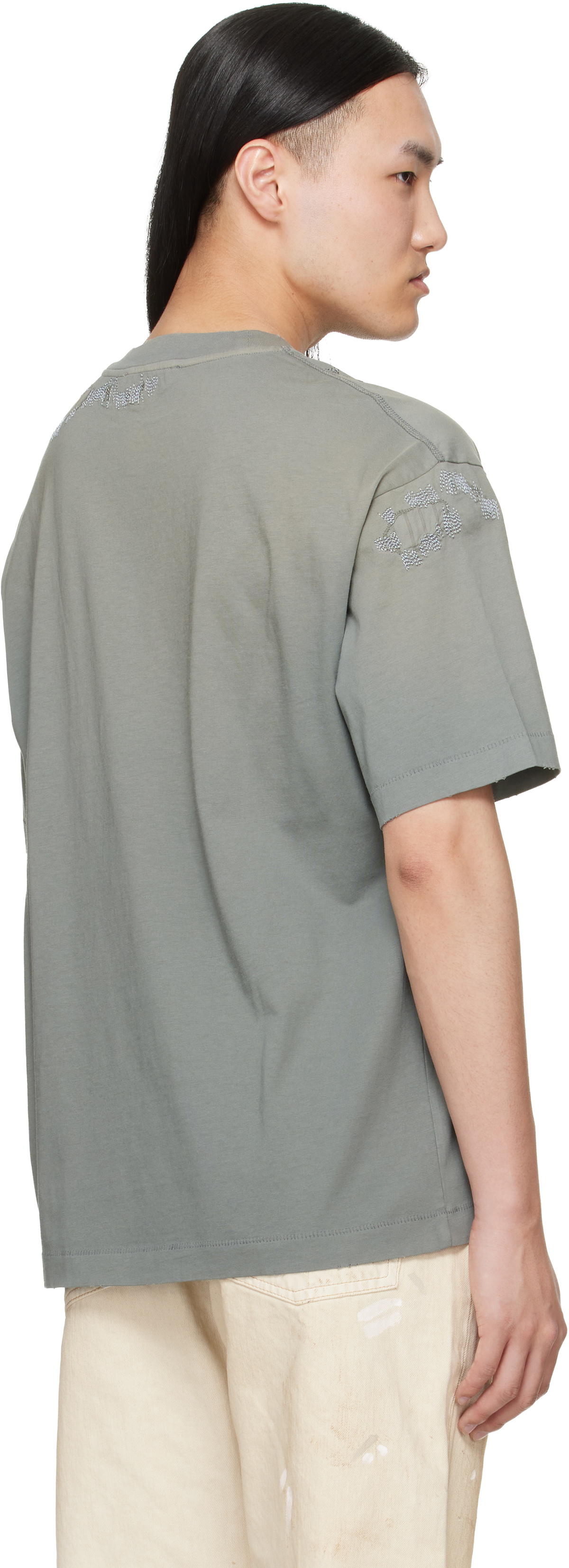 Acne Studios Gray Mended Logo T-shirt