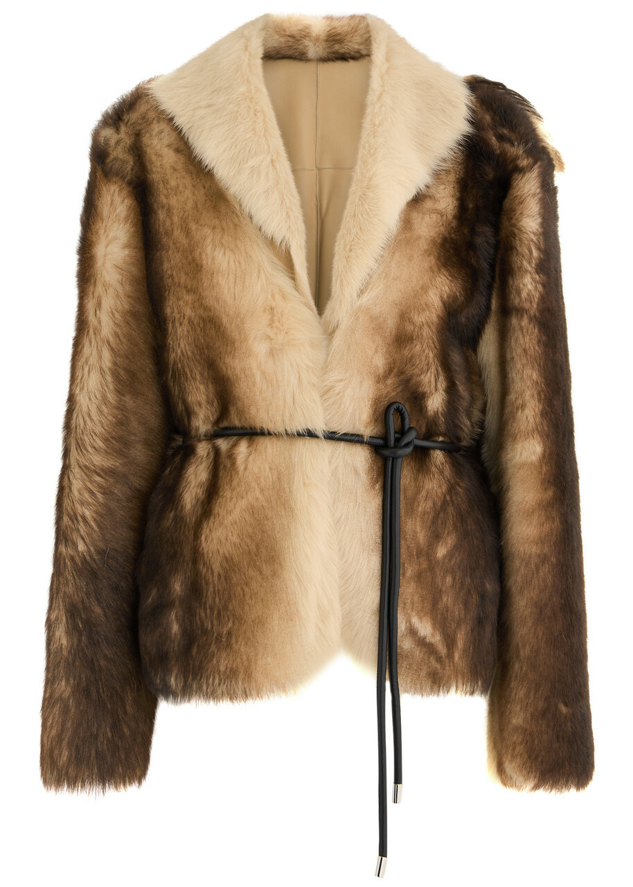 Arma Dina Reversible Shearling and Leather Jacket Light Brown